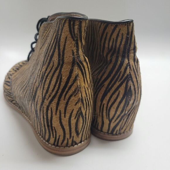Anthro Matiko Sharon Zebra Wedge Ankle Boot - Picture 4 of 13